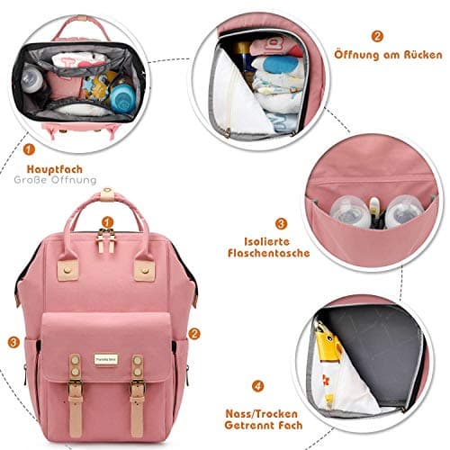 Le sac à dos à langer à large capacité Pomelo best rose petit prix