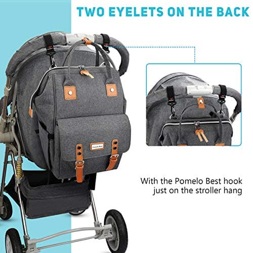 Sac à dos à langer Pomelo Best look casual et vintage gris et marron