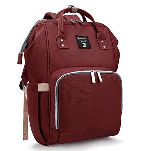 Sac à dos à langer Pomelo Best vintage rouge bordeaux avec anses