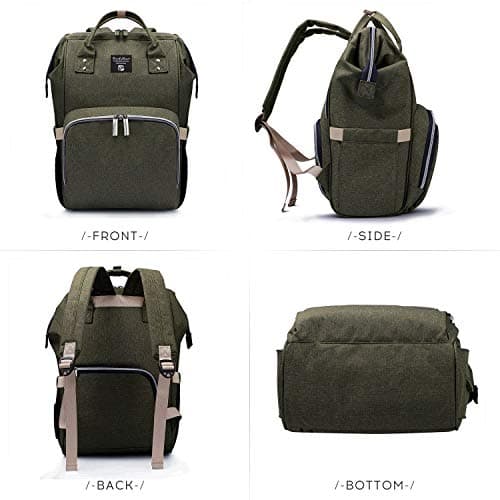 Sac à dos à langer Pomelo Best vintage vert kaki avec anses